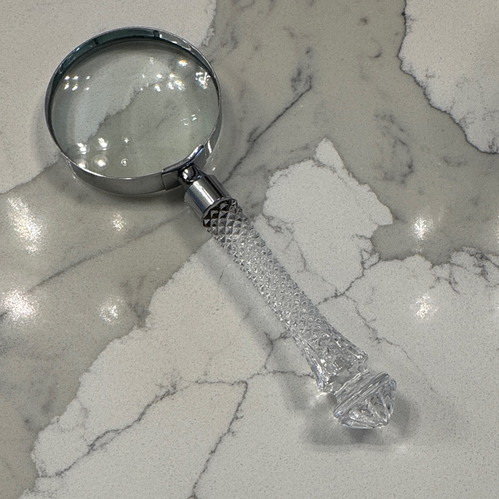 Elegant Silver and Clear Magnifying Glass